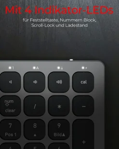 KeySonic KSK-8023BTRF (DE), Full-Size Aluminium Tastatur, Bluetooth® & RF, für Window