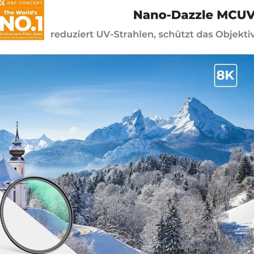 K&F Concept D-Serie 62MM MCUV Pro UV-Schutzfilter, Slim, Mehrschichtvergütung