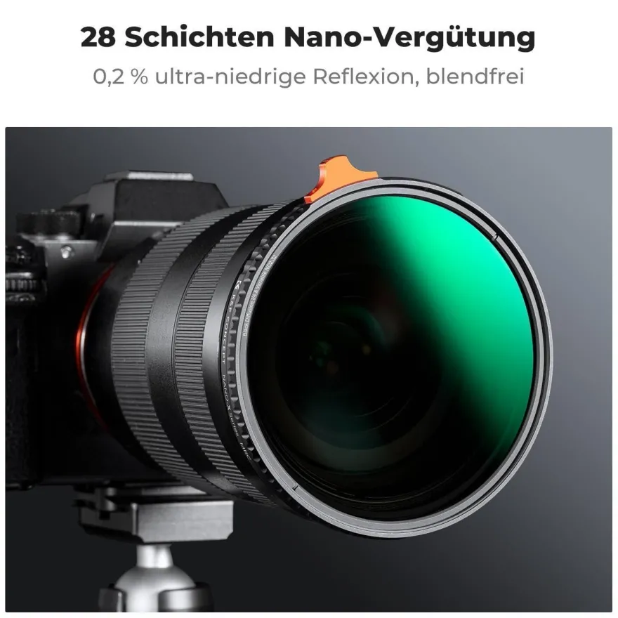 K&F Concept 52mm Black Mist 1/4 & Variable ND2-ND32 2-in-1 Multifunktionsfilter
