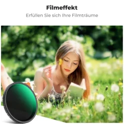 K&F Concept 52mm Black Mist 1/4 & Variable ND2-ND32 2-in-1 Multifunktionsfilter