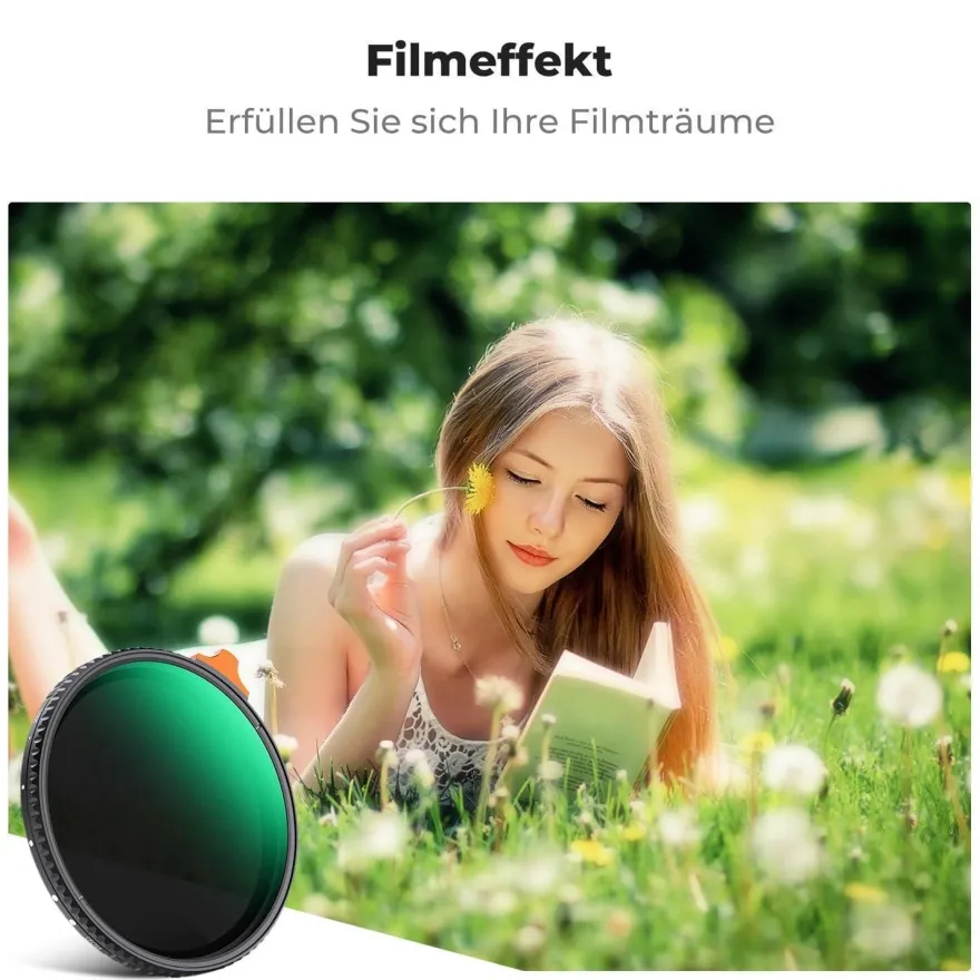 K&F Concept 52mm Black Mist 1/4 & Variable ND2-ND32 2-in-1 Multifunktionsfilter