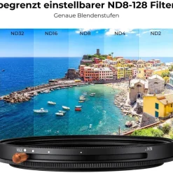 K&F Concept Nano-D Serie 62mm ND/CPL 2-in-1 Filter - Variable Graufilter