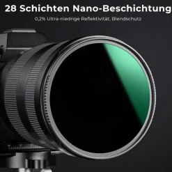 K&F Concept Nano-X 95mm ND1000 (10 Stop) Slim Neutral Graufilter für
