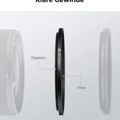 K&F Concept 2 Stück Step Up Ring Filter-Adapterring 52-58mm aus