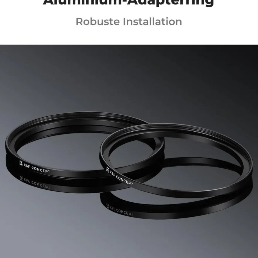 K&F Concept 2x Step Up Ring Filter-Adapterring 49-55mm aus Aluminium-Legierung