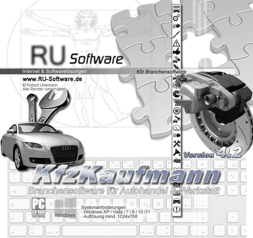 Kfz Software AutoHandel + Kfz Werkstatt, Werkstattprogramm, Rechnungsprogramm