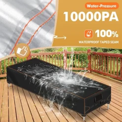 Khongoo Gartenliege Abdeckung 200x68x30cm, Wasserdicht, 420D Oxford, UV-Schutz