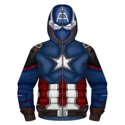 Kinder American Captain 3D Zipper Hoody Marvel Baby Cosplay Pullover Mantel