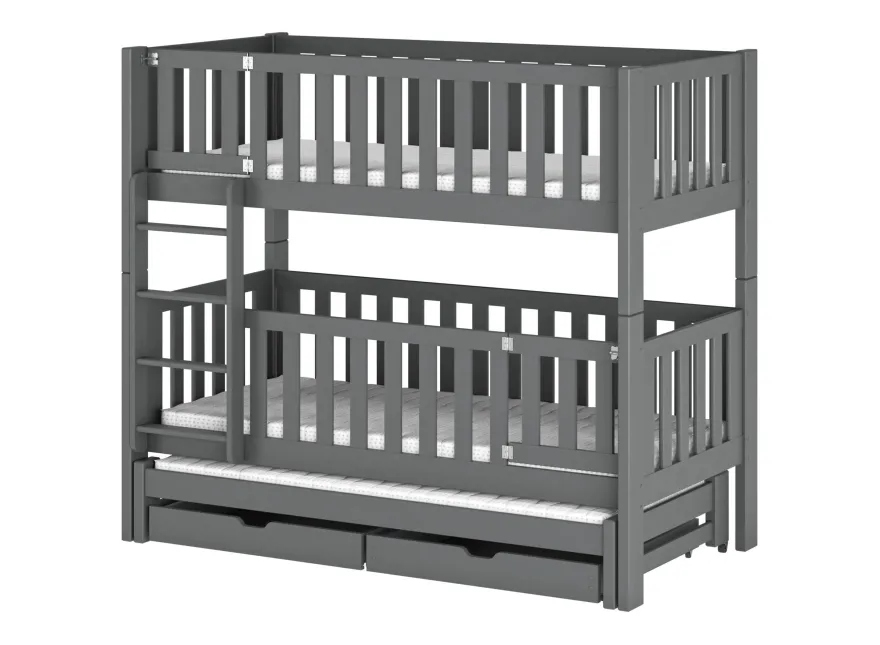 Kinderbett / Etagenbett Ksawery - Weiß / Beige / Grau / Graphit - verschiedene Größen