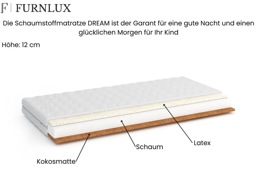 Kinderbett / Etagenbett Ksawery - Weiß / Beige / Grau / Graphit - verschiedene Größen