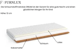 Kinderbett / Kinderbett KAJA - Weiß / Beige / Grau / Graphit - verschiedene Größen