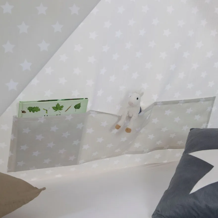 Kinderbett mit Matratze TIPI 90x200 Jugendbett weiß grau Holzbett Kinderzimmer
