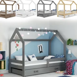 Kinderbett mit Schublade Hausbett Haus Holz Bettenkauf 160x80cm