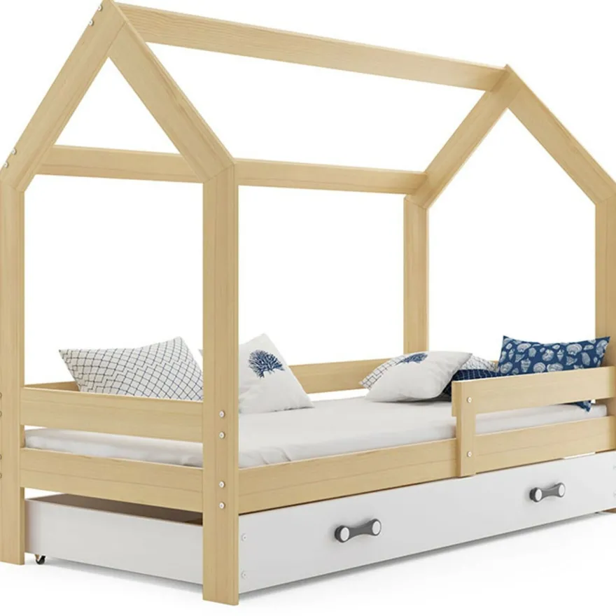 Kinderbett mit Schublade Hausbett Haus Holz Bettenkauf 160x80cm