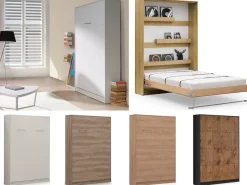 Kinderbett Schrankbett Wandbett vertikal VB 90x200 weiß eiche lancelot Farbauswahl