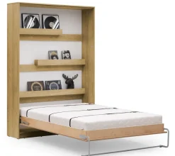 Kinderbett Schrankbett Wandbett vertikal VB 90x200 weiß eiche lancelot Farbauswahl