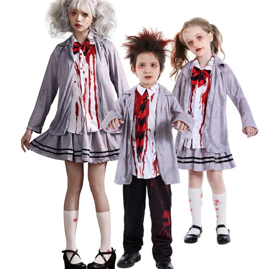 Kinder Halloween 3er Set Mantel Rock/ Hose Joker Harley Zombie Vampir Cosplay Kostüm