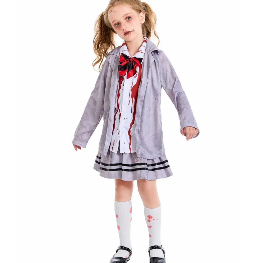 Kinder Halloween 3er Set Mantel Rock/ Hose Joker Harley Zombie Vampir Cosplay Kostüm