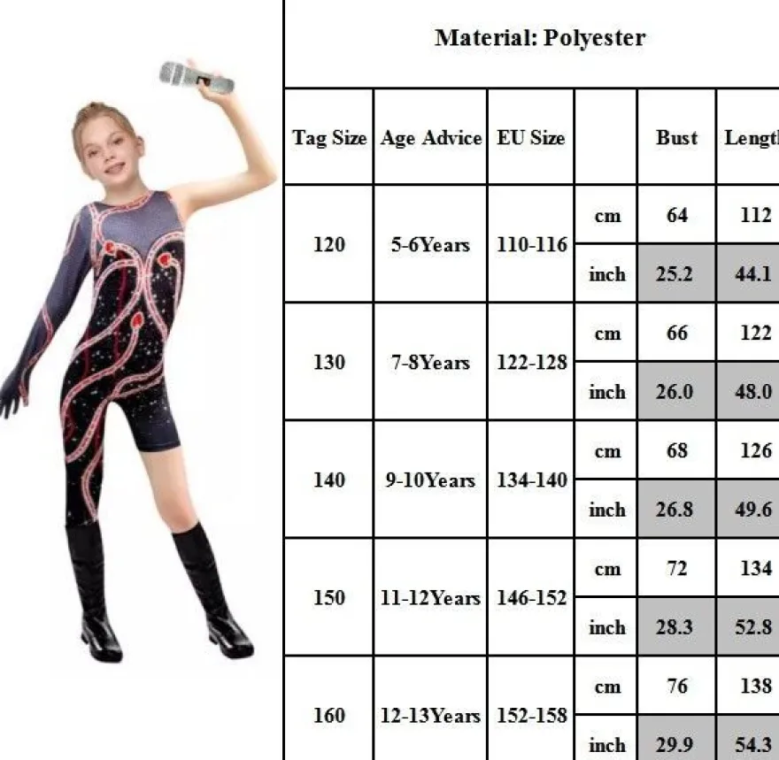 Kinder Madchen Jumpsuit Rot Schlange Swifties Kostum Konzert Cosplay Karneval