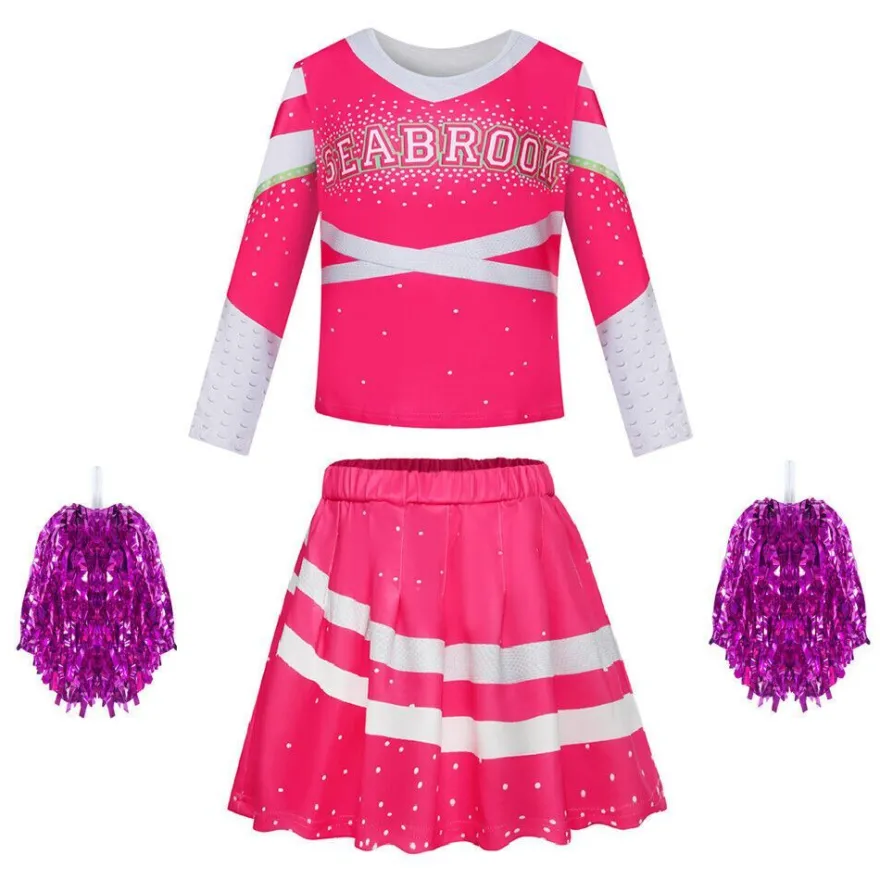 Kinder Madchen Zombie 3 Cheerleader Cosplay Kostum Karneval Fasching Outfit Set