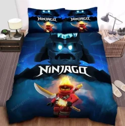 Kinder Ninjago 3D-Druck Bettbezug Kissenbezuge Bettwasche-Set Single Double