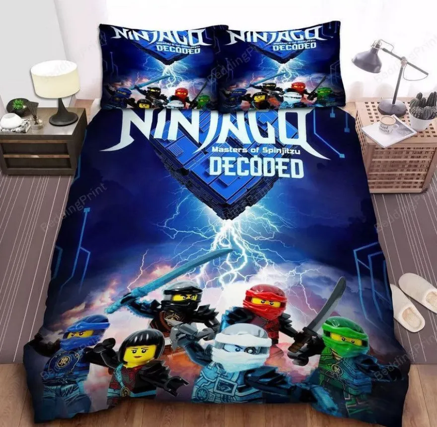 Kinder Ninjago 3D-Druck Bettbezug Kissenbezuge Bettwasche-Set Single Double