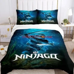 Kinder Ninjago 3D-Druck Bettbezug Kissenbezuge Bettwasche-Set Single Double