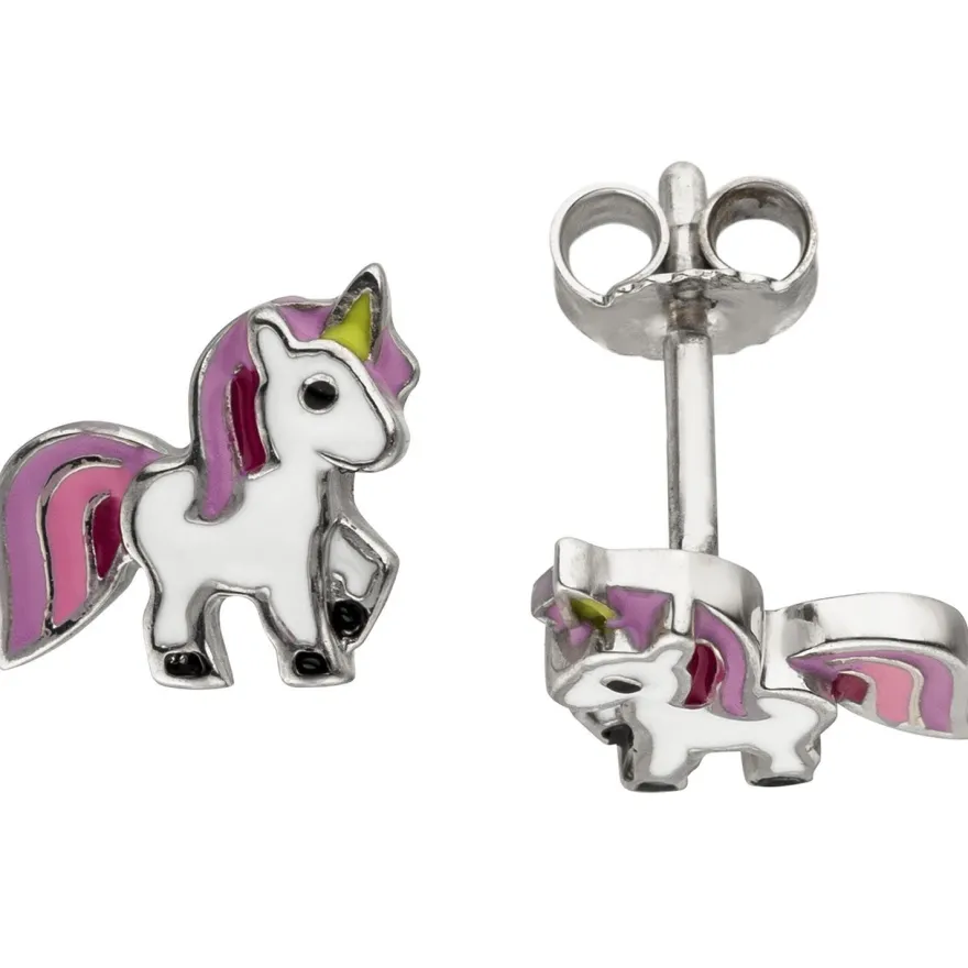 Kinder Ohrstecker Einhorn 925 Sterling Silber Kinderohrringe