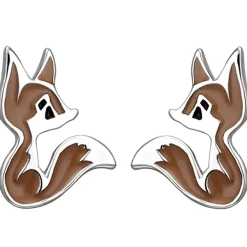 Kinder Ohrstecker Fuchs 925 Sterling Silber Ohrringe Kinderohrringe