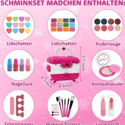 Kinderschminke Mädchen Schminkkoffer Set - Waschbar Make Up Spielzeug für