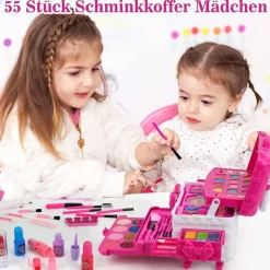 Kinderschminke Mädchen Schminkkoffer Set - Waschbar Make Up Spielzeug für