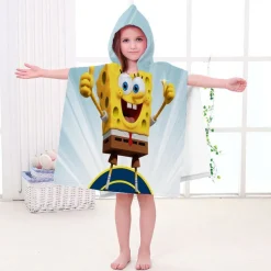 Kinder SpongeBob Patrick Star Badetuch Cartoon Strand Poncho Pooltücher Bademantel