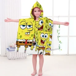 Kinder SpongeBob Patrick Star Badetuch Cartoon Strand Poncho Pooltücher Bademantel