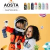 Kinder Trinkflasche Edelstahl 350ml Auslaufsicher mit Strohhalm - BPA-frei
