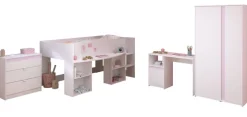 Kinderzimmer Jugendzimmer komplett Set 4-tlg Hoch Bett Kleiderschrank Pirouette