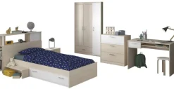 Kinderzimmer komplett Set 6-tlg Kleiderschrank Schreibtisch Bett Parisot Charly9