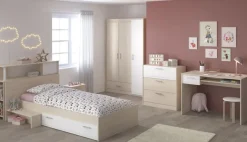 Kinderzimmer komplett Set 6-tlg Kleiderschrank Schreibtisch Bett Parisot Charly9