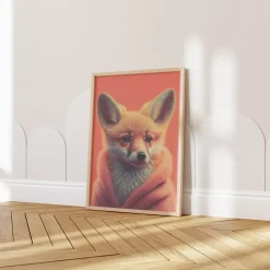 Kinderzimmer Poster Tiere Fuchs Elefant Bär Nashorn Erdmännchen · Kinderzimme
