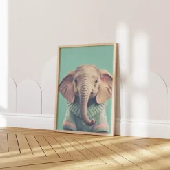 Kinderzimmer Poster Tiere Fuchs Elefant Bär Nashorn Erdmännchen · Kinderzimme