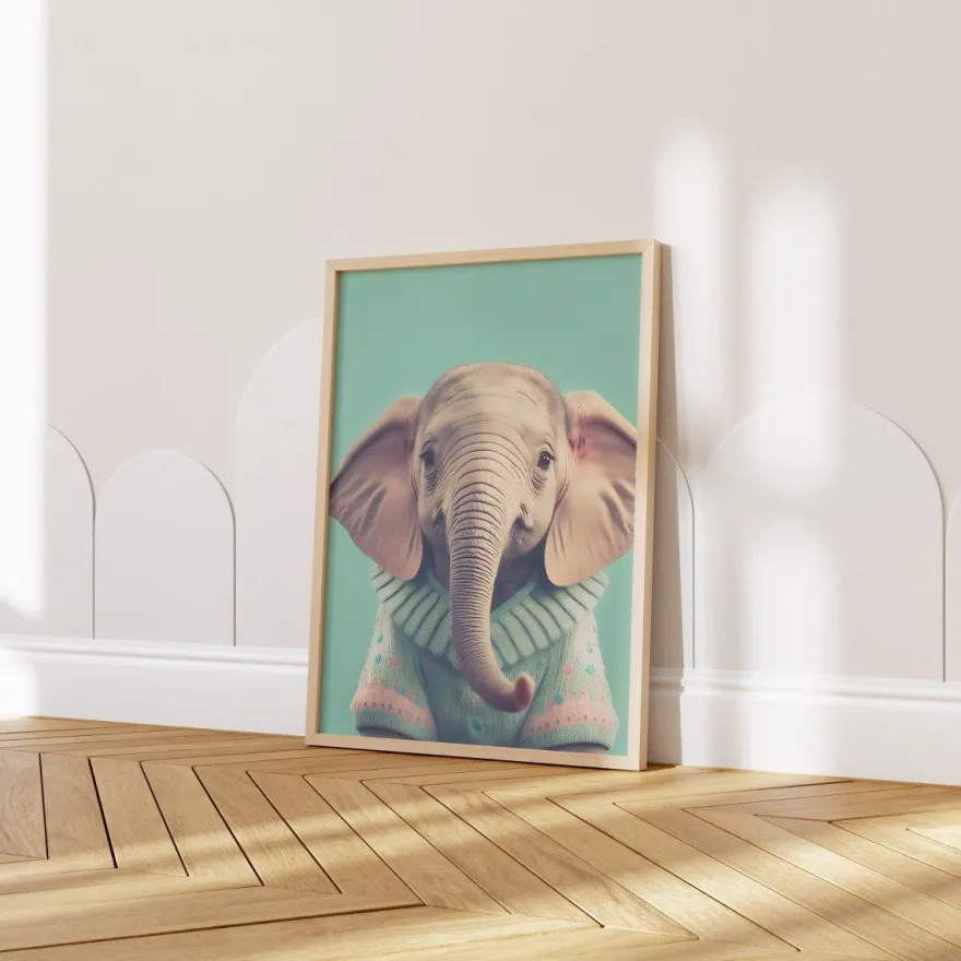 Kinderzimmer Poster Tiere Fuchs Elefant Bär Nashorn Erdmännchen · Kinderzimme