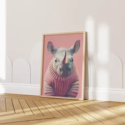 Kinderzimmer Poster Tiere Fuchs Elefant Bär Nashorn Erdmännchen · Kinderzimme