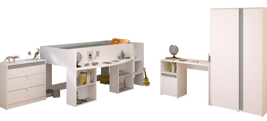 Kinderzimmer-Set 4-tlg. Parisot Pirouette 11 Holzdekor Weiß