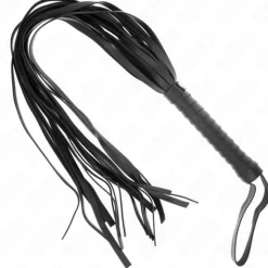 KINK – Schwarze Peitsche mit kurzem Griff und langem Schwanz 70 cm