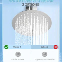 KINLIV 20CM Regendusche Duschkopf Gebürstetes Nickel, 8 Zoll Wasserfall