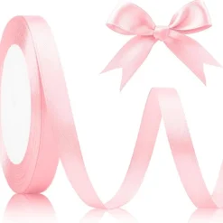 KIYFXA Satinband Rosa Blassrosa 10mm 22m - Hochwertiges Geschenkband für