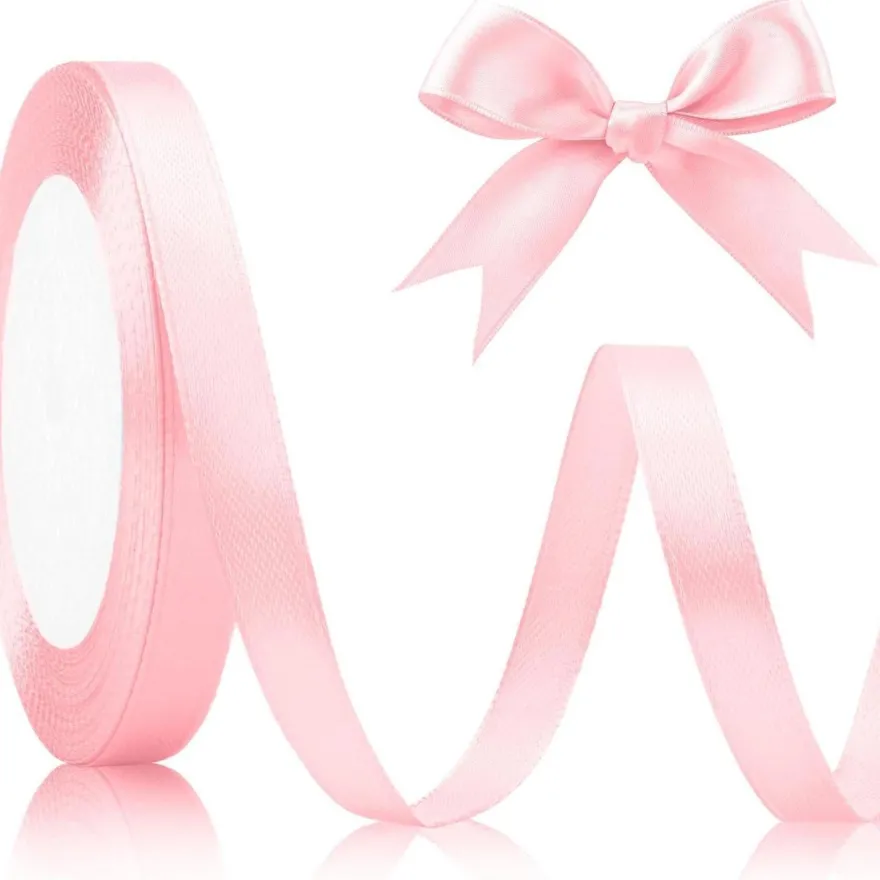 KIYFXA Satinband Rosa Blassrosa 10mm 22m - Hochwertiges Geschenkband für