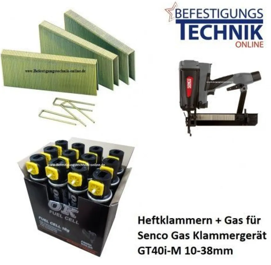 5000 Klammern 32mm verzinkt + 5x Gas für SENCO Gas Klammergerät GT40i-M KL-19.1