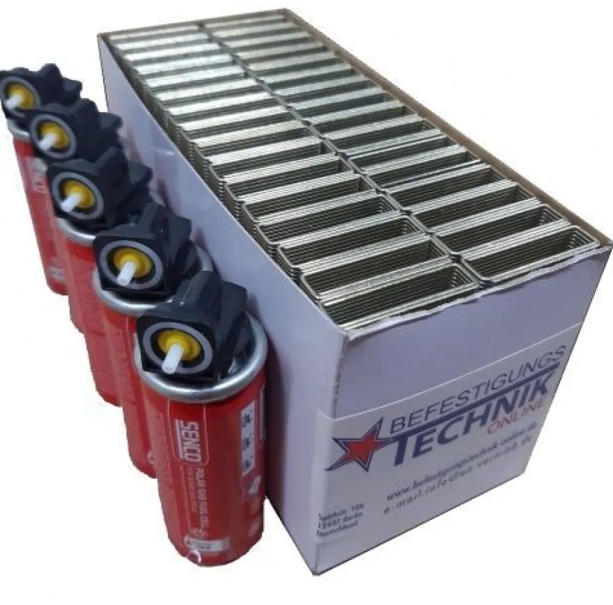 5000 Klammern 32mm verzinkt + 5x Gas für SENCO Gas Klammergerät GT40i-M KL-19.1