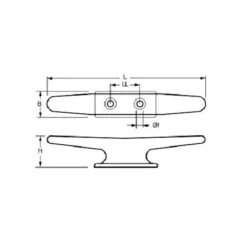 Klampe Edelstahl Belegklampe Festmacherklampe mit flachem Klampenblatt