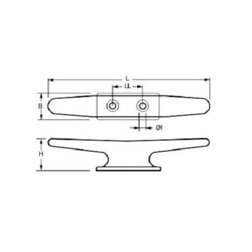 Klampe Edelstahl Belegklampe Festmacherklampe mit flachem Klampenblatt